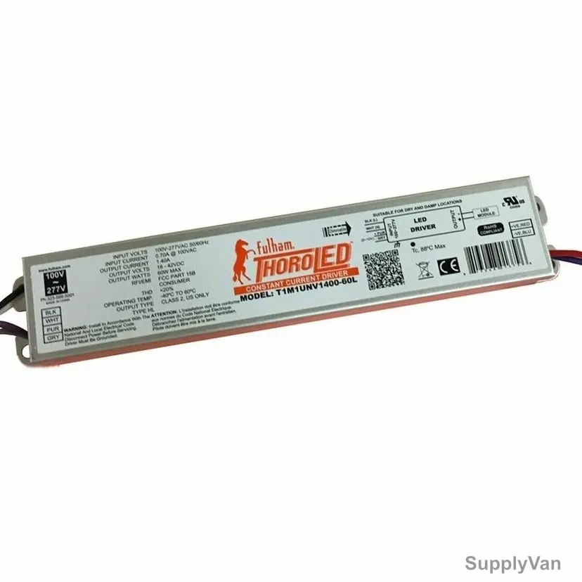Fulham Constant Current LED Driver, T1M1UNV1400-60L, ThoroLed, 1.4A, 60W