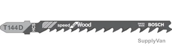 Bosch Jigsaw Blade, T144D, 100mm, 5/6tpi, PK10