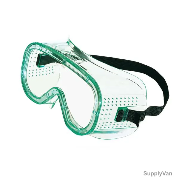 Honeywell Indirect Vent Safety Goggle, LG20, FogBan Coating Acetate, Green and Clear
