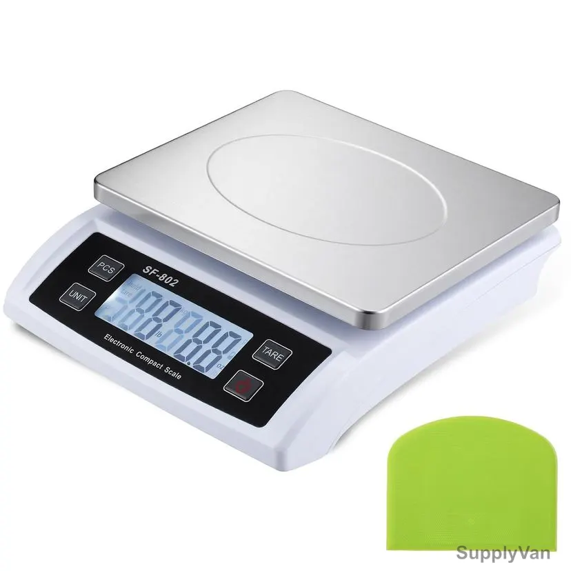 Digital Kitchen Scale, ABS/Stainless Steel, 6.5CM Height x 22CM Width x 24.5 CM Length, 30 Kg Weight Capacity, White — image 1