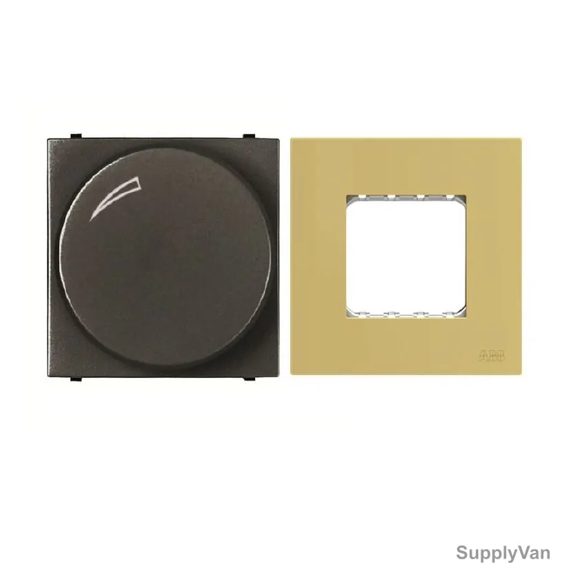 ABB Rotary Dimmer With Half/Double Rocker Frame, AMD60344-AN-plus-AMD5144-MG, Millenium, 1 Module, 1 Gang, 2 Pcs/Set — image 1