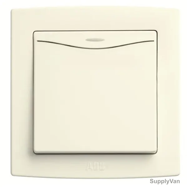 ABB DP Switch With LED and 'ON' Mark, AC171-82, Concept BS, 1 Gang, 1 Way, 250V, 20A, Ivory White