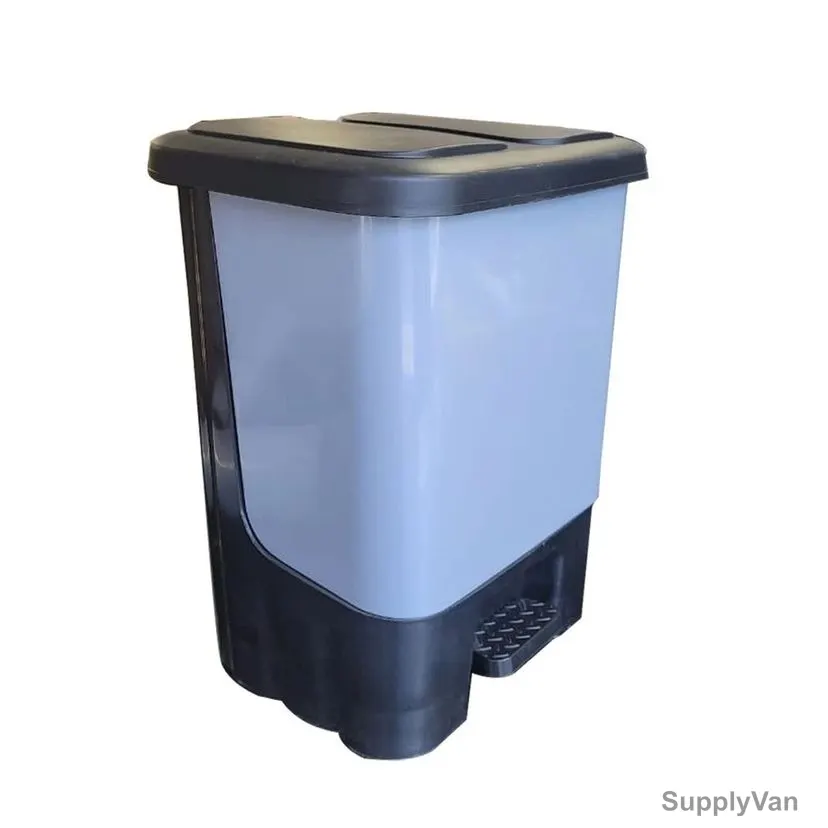Swish Pedal Trash Bin With Removable Inner Bucket and Handle, Plastic, 20 Ltrs, Grey/Black — image 1