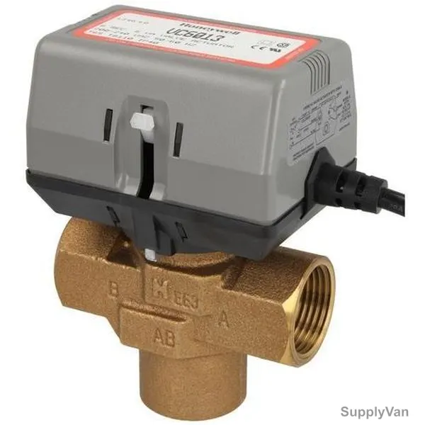 Honeywell Three-Way FCU Electric Valve Actuator, VS83C25PP, 1 Inch, BSPP, Black/Gold
