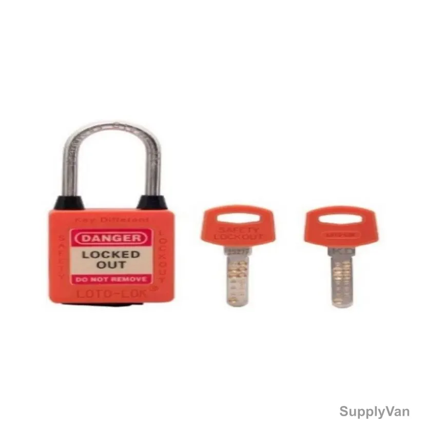 Loto-Lok Three Point Traceability Padlock, 3PTPOKDR40, Nylon and Stainless Steel, 40 x 5MM, Red