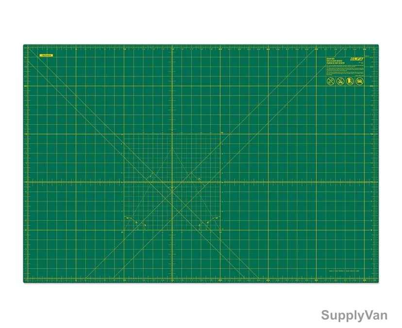 Olfa Cutting Mat, OL-RM-MG, 1.5MM Thick, Solid Green, 24 x 36 Inch