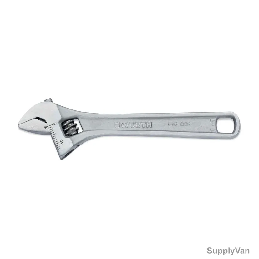 Wurth Adjustable Open End Wrench, 71522108, 24-60MM Hex Size, 8 Inch Length