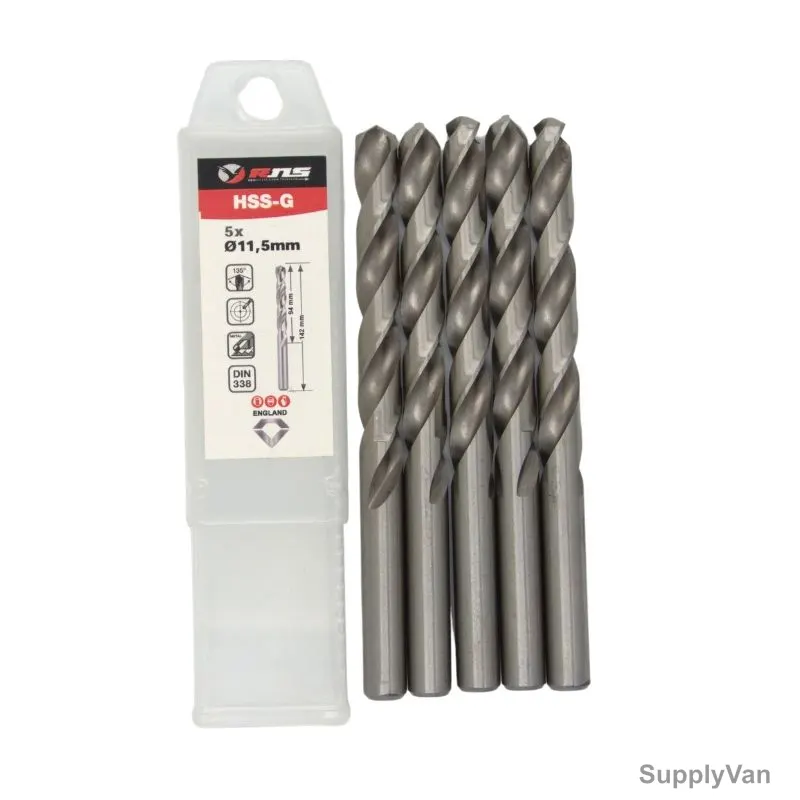 Rns HSS-G Twist Drill Bit, 4341, Eco, 11.5MM Dia, 5 Pcs/Pack