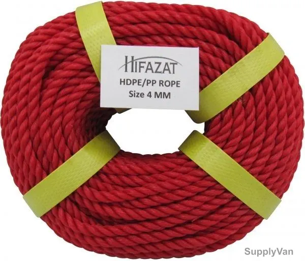 Hifazat Rope, SHGT-NRR-425, Nylon, 4MM x 22.86 Mtrs, Red