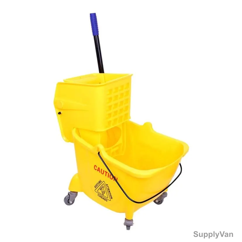 Mop Bucket With Side Press Wringer, BT03Y-3, Plastic, 25 Ltrs, Yellow