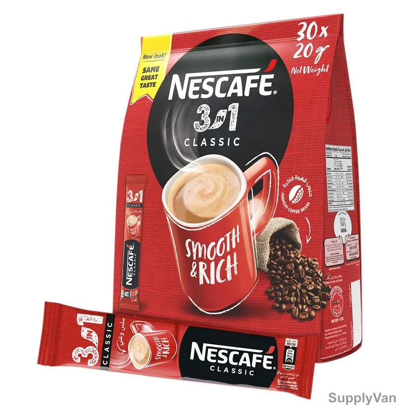 Nescafe 3-in-1 Classic Instant Coffee, 20GM, 24 Sachet/Pack — image 1