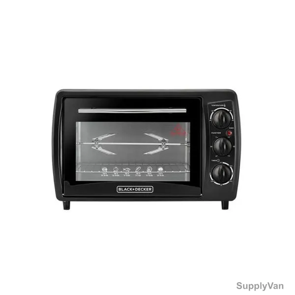 Black and Decker Double Glass Toaster Oven With Rotisserie, TRO19RDG-B5, 1380W, 19 Ltrs, Black — image 1