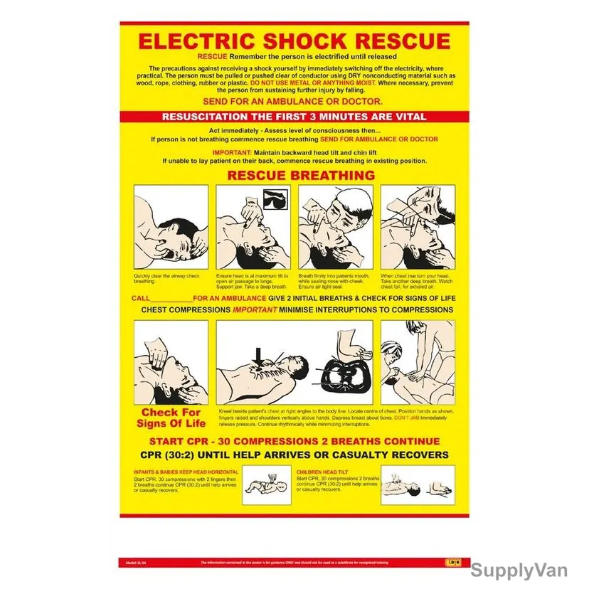 Loto-Lok Electric Shock Poster, EL-04, Vertical, 600 x 450MM