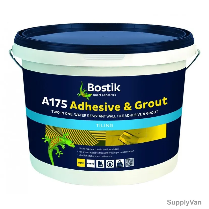 Bostik 2-in-1 A175 Tile Adhesive and Grout, 30610155, 5 Ltrs, Brilliant White