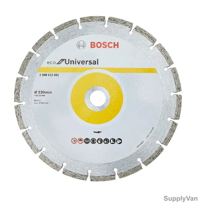 Bosch Universal Eco Diamond Cutting Disc, 2608615031, 2.6MM Cutting Width, 22.23MM Bore Dia x 230MM Dia