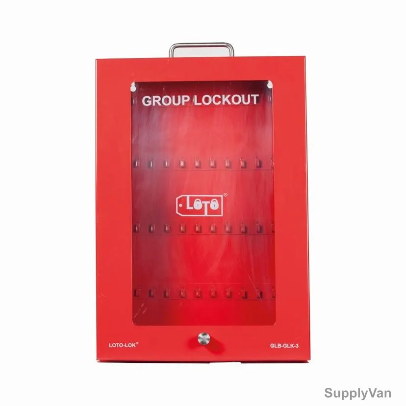 Loto-Lok Group Lock Box, GLB-GLK-3, Steel, 476 x 318MM, Red