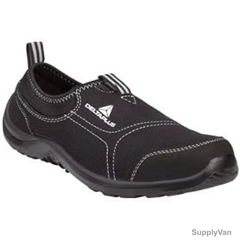 Delta Plus Miami S1P Canvas Slip On Steel Toe Safety Shoes, Polyester/Cotton, Size39, Black — image 1
