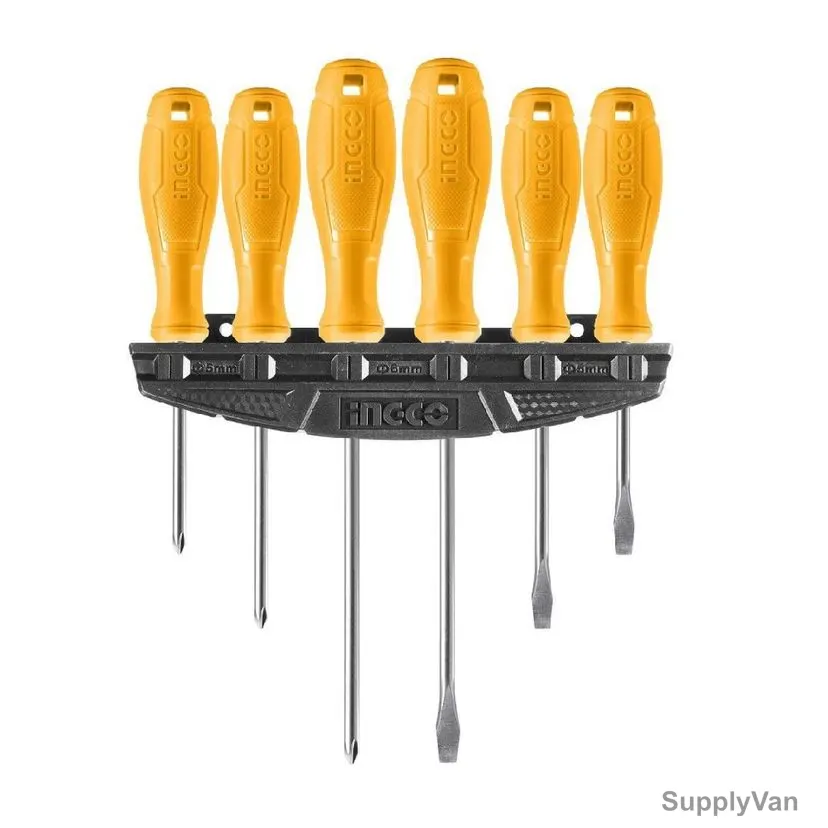 Ingco Screwdriver Set, HKSD0658, Chrome Vanadium Steel, 6 Pcs/Set
