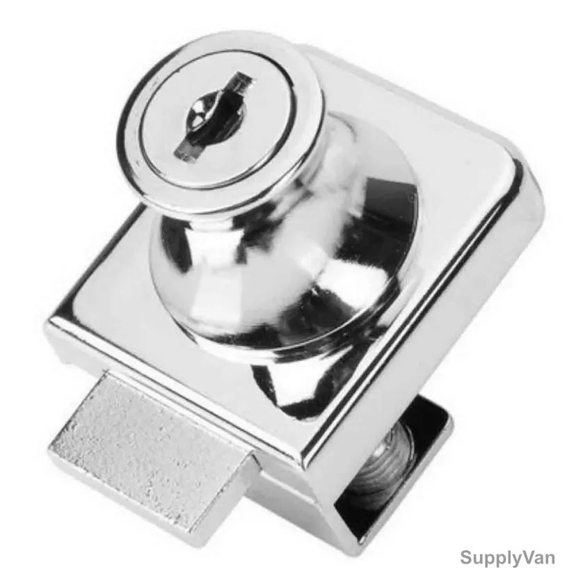 Dorfit Swing Glass Single Door Lock, DT407, Zinc Alloy, 19MM, Nickel Plated Finish — image 1