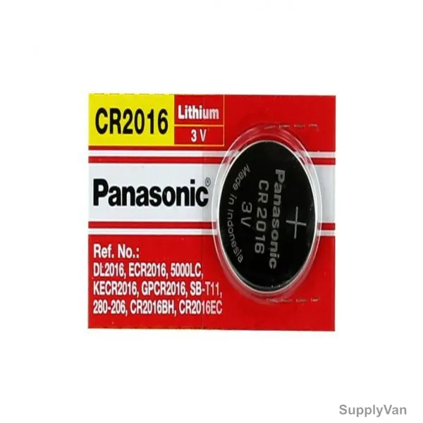 Panasonic Coin Battery, CR2016, 90mAh, Lithium, 3V — image 1