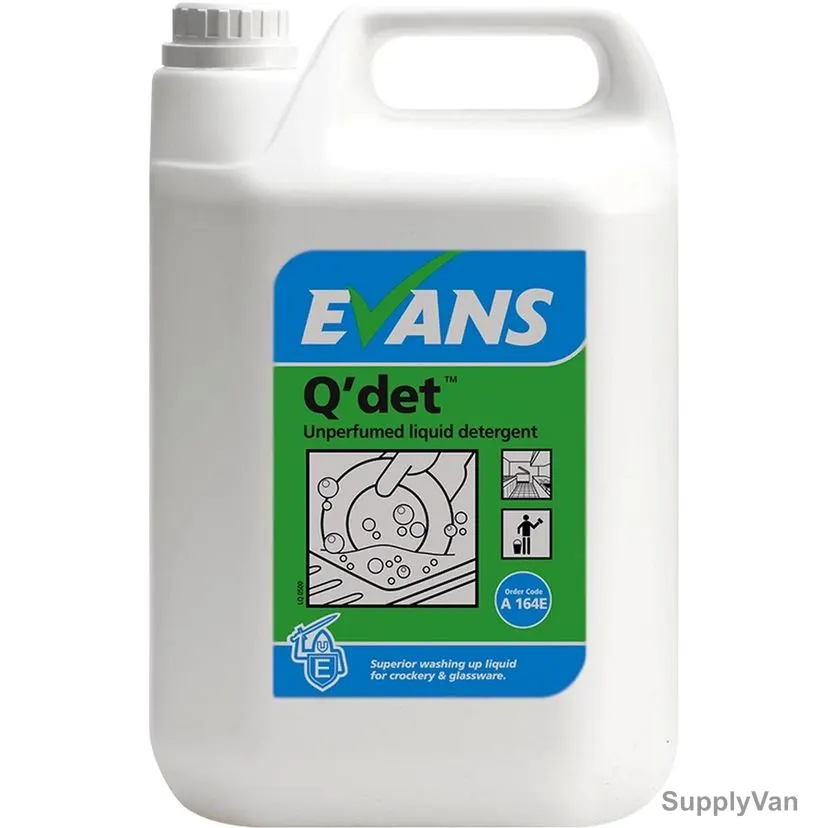 Evans Unperfumed Liquid Detergent, Q Det, 5 Ltrs, 2 Pcs/Pack
