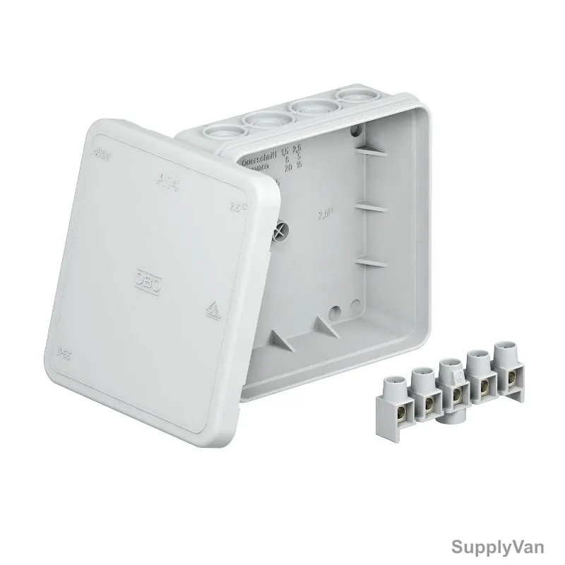 OBO Junction Box, OBO2000378, A14, Polypropylene, IP55, Light Grey