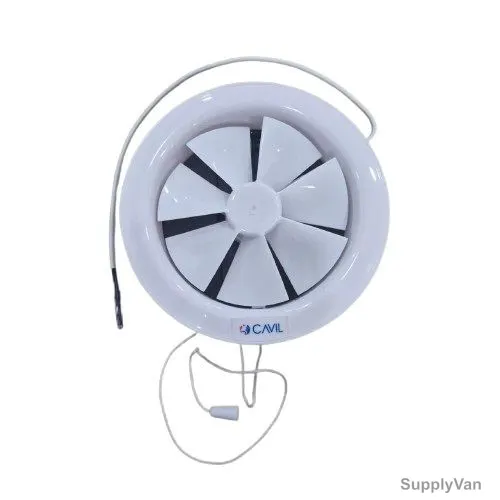 Cavil DC Exhaust Vent Fan, C-DC-R6, Plastic, 65W, 6 Inch Dia, White — image 1
