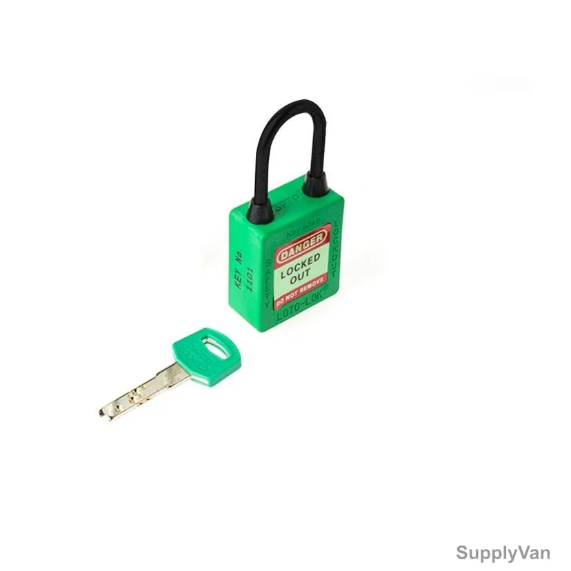 Loto-Lok Three Point Traceability Lockout Padlock, 3PTPGKAN40, Nylon, 40 x 5MM, Green