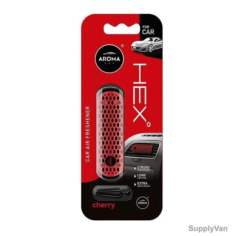 Aroma Hex Polymer Car Air Freshener, Vent Clip, Cherry, 5GM — image 1