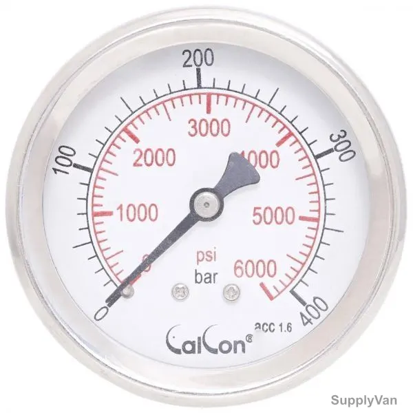Calcon Pressure Gauge, CC18D, 63MM, 1/4 Inch, NPT, 0-400 Bar