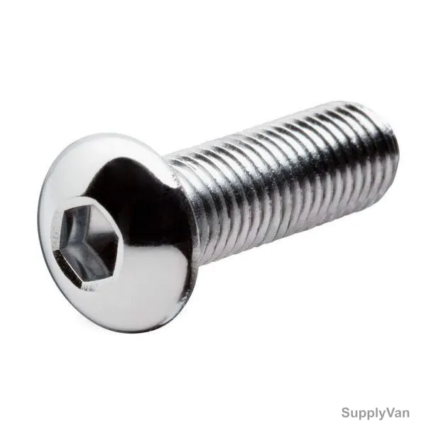 Extrusion Button Head Bolt, Stainless Steel, M6 x 30MM, PK50