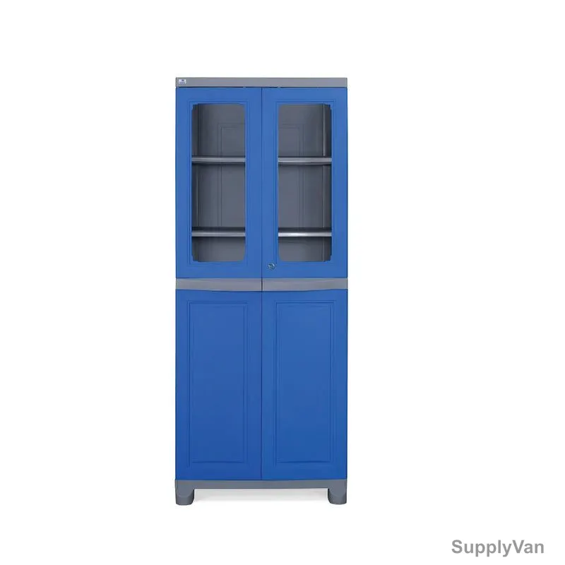 Nilkamal Freedom Big 2 Freestanding Storage Cabinet, 5 Shelves, Plastic, Deep Blue/Grey — image 1