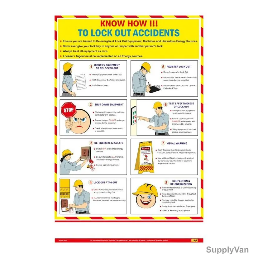 Loto-Lok Lockout Tagout Poster, LP-01, Vinyl, Vertical, 600 x 450MM