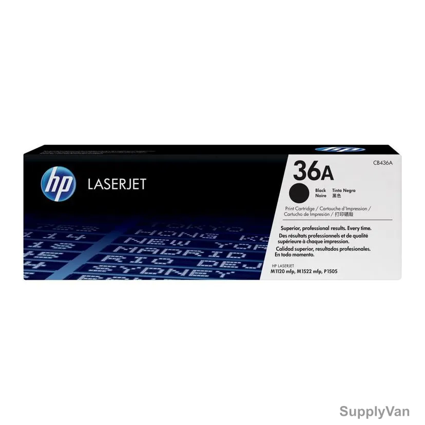 HP Original LaserJet Toner Cartridge, CB436A, 36A, 2000 Pages, Black