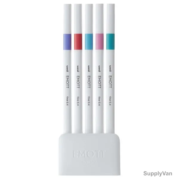 Uni-Ball Emott Candy Pop Color Fineliner Pen, PEM-SY05-05C, 0.4MM Tip Size, Assorted Colors, 5 Pcs/Set