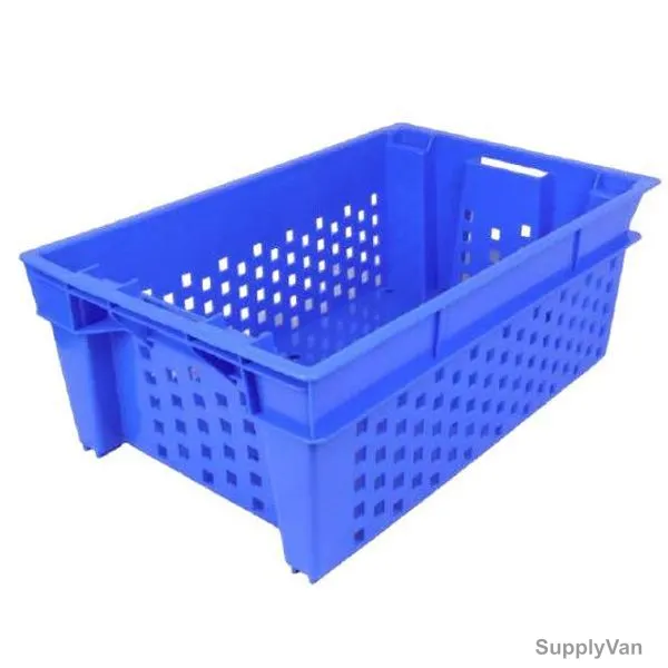 Crateco Fruits and Vegetable Crate, CCFVC, 210MM Height x 385MM Width x 585MM Length, 47 Ltrs, Blue