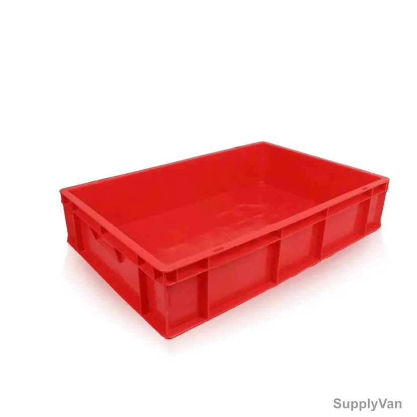 Heavy Duty Closed Crate, 125MM Height x 400MM Width x 600MM Length, 29 Ltrs Capacity, Red