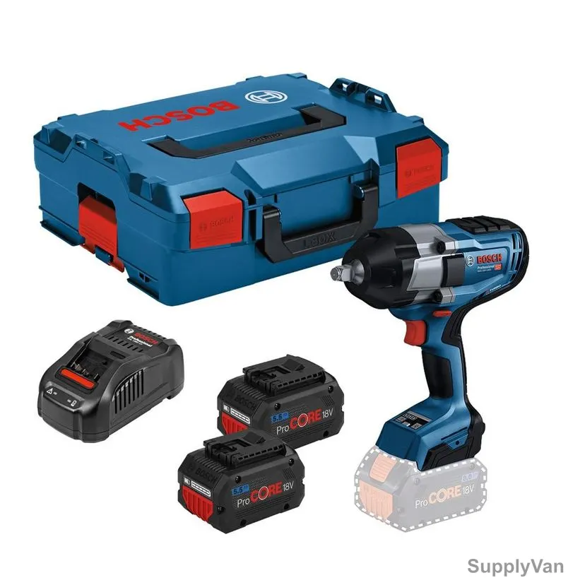 Bosch Professional Cordless Impact Wrench Kit, GDS-18V-1000, 18V, 1000 Nm, 7 Pcs/Kit — image 1
