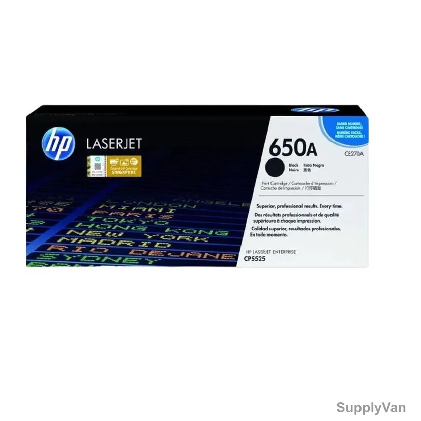 HP Original LaserJet Toner Cartridge, CE270A, 650A, 13500 Pages, Black
