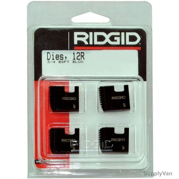 Ridgid Pipe Thread Die Set, 45868, BSPT, 3/4 Inch