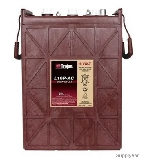 Trojan Flooded Lead Acid Battery, L16P-AC, 6V, 420Ah/20Hr