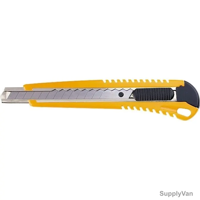 Sparta Retractable Blade Knife, 78973, Stainless Steel, 9MM, Black/Yellow
