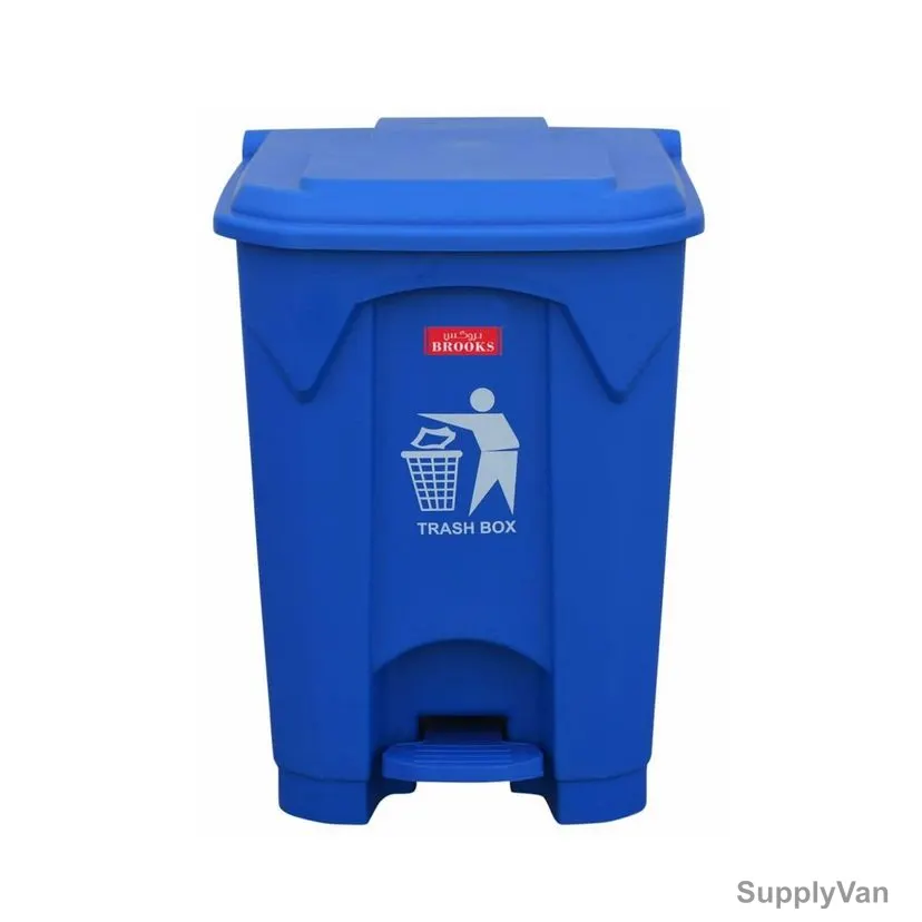 Brooks Pedal Waste Bin, 60CM Height x 39CM Width x 42CM Length, 50 Ltrs, Blue