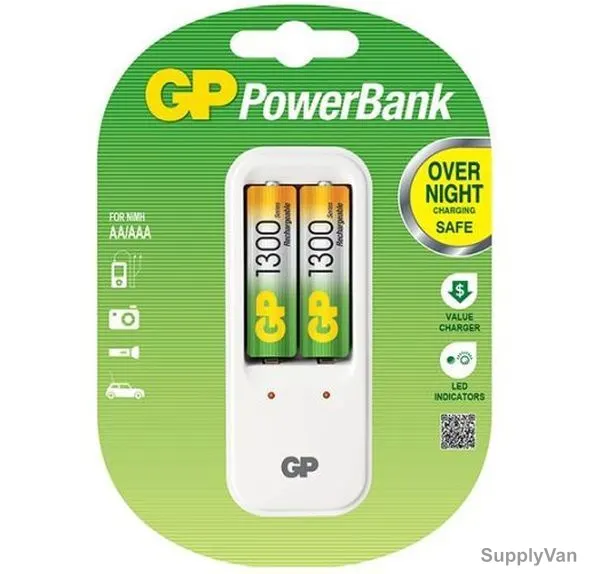 GP Batteries Cordless Battery Charger, GPPB410BS130-2UE2, 120-230VAC