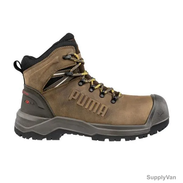 Puma Iron HD S3S Safety Shoes, 632710, Full Leather, Fibreglass Toe, Size39, Brown — image 1