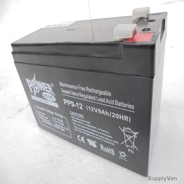 Powerplus Lead Acid Battery, PP9-12, 12V, 9Ah/20Hr