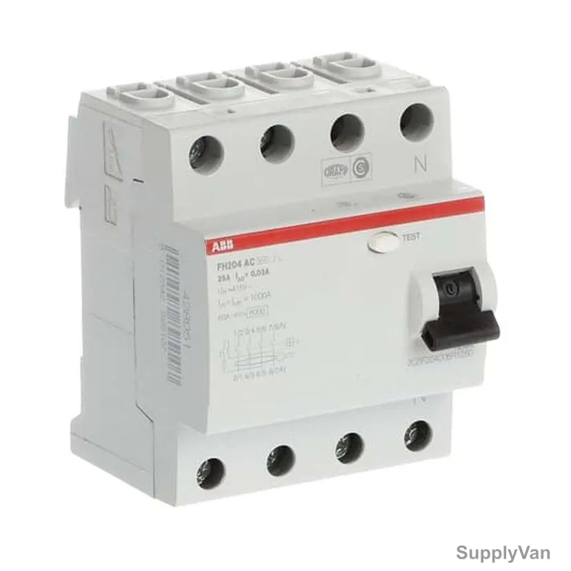 ABB Residual Current Circuit Breaker, FH204-AC-25-0-03, 4 Pole, 300mA, 25A — image 1