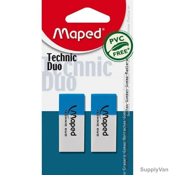 Maped Tecnic Duo Eraser, MD-011712, White, 2 Pcs/Pack