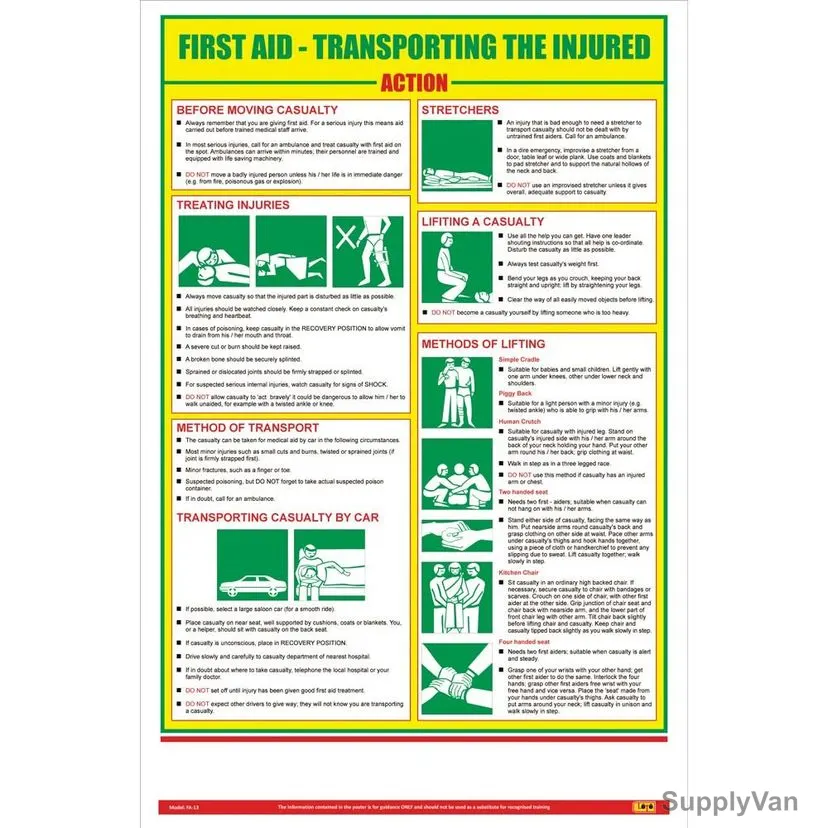 Loto-Lok First Aid Poster, FA-13, Vertical, 600 x 450MM