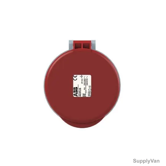 Abb Straight Flange Panel Mounted Socket Outlet, 463RU6, 346-415V, IP44, 63A, 3P+N+E, Red